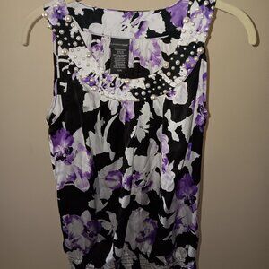 Flower print / Pearl Top